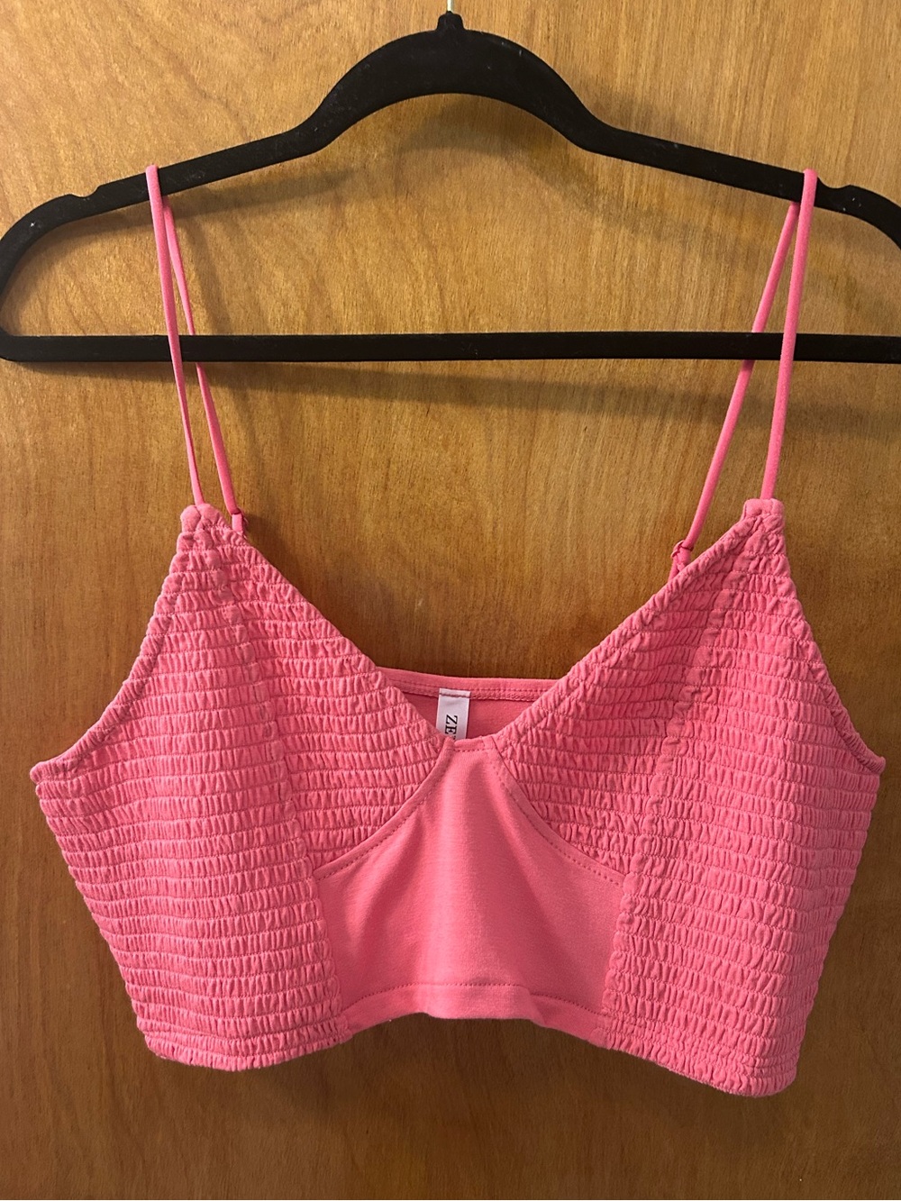 Zenana Outfitters Coral Pink Bralette with Crochet Sides